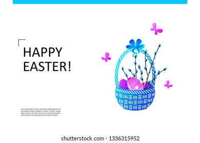 Easter. Composition for your design - banners, posters, placards, brochures, flyers etc. Eps10 vector template.