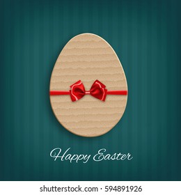 Easter concept. Cardboard egg with bow. EPS10 vector