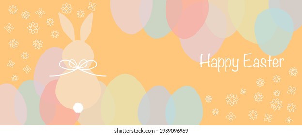 Easter concept. Colorful easter eggs and Bunny decorative illustration. Vector illustration.