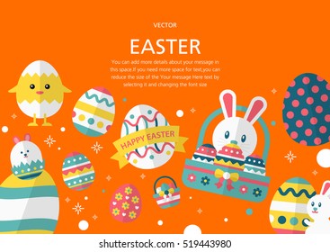 easter concept in fiat design style