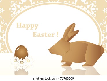Easter concept with origami bunny
