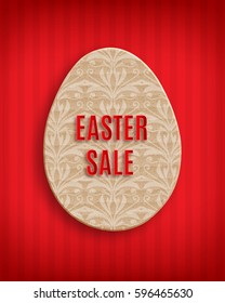 Easter concept. Ornate cardboard easter egg. EPS10 vector