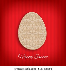 Easter concept. Ornate cardboard easter egg. EPS10 vector