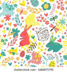 Easter concept seamless vector pattern.