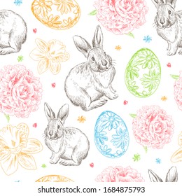 Easter concept seamless vector pattern.