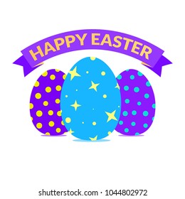 Easter congratulation card in bright vivid colors