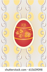 Easter congratulation with eggs,  Easter card
