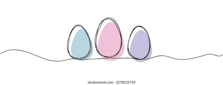 Easter continuous line eggs. Easter holidays
