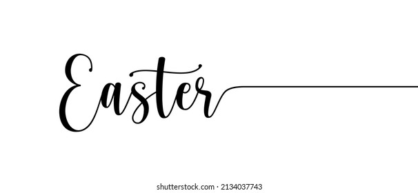 Easter - Continuous one line calligraphy with Single word quotes. Minimalistic handwriting with white background.