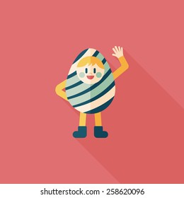 easter costume flat icon with long shadow,eps10