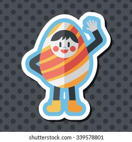 easter costume flat icon with long shadow,eps10