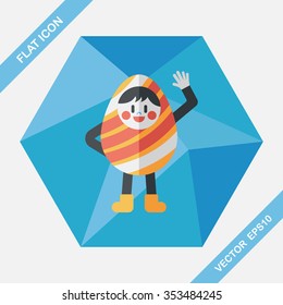easter costume flat icon with long shadow,eps10