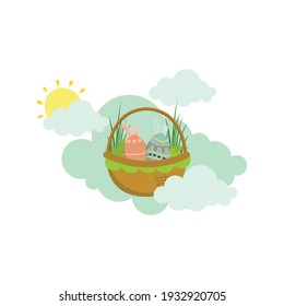 Easter Couple Egg Basket Cloud Icon