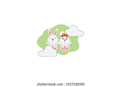 Icono de nube de Conejo Parcial de Pascua
