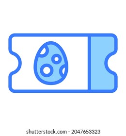 Ostercoupon, Ei Blue Outline Einfaches Symbol.