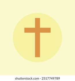 easter cross element vector icon