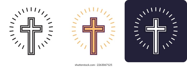 Easter Cross Icon Set is a collection of icons that represent the crucifixion and resurrection of Jesus Christ