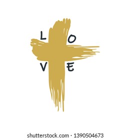 Easter Cross Love vector for T-shirt design, home decor DIY's.