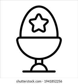 easter cup thin line icon  