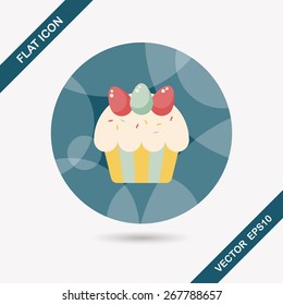 easter cupcake flat icon with long shadow,eps10
