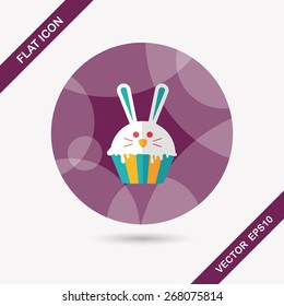 easter cupcake flat icon with long shadow,eps10