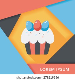 easter cupcake flat icon with long shadow,eps10