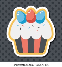 easter cupcake flat icon with long shadow,eps10