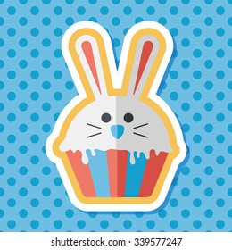 easter cupcake flat icon with long shadow,eps10