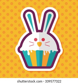 easter cupcake flat icon with long shadow,eps10