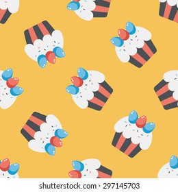 easter cupcake flat icon,eps10 seamless pattern background