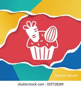 easter cupcake icon