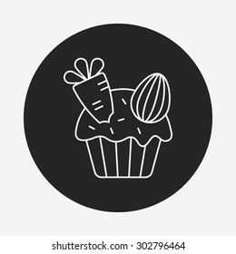 easter cupcake line icon