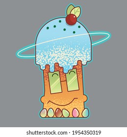 easter cupcake with pleasant emotion