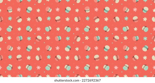 Easter Cupcake seamless pattern. Easter cake background