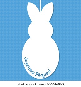Easter cut out tag card in vector format. Words translate to "Happy Easter".