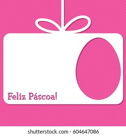 Easter cut out tag card in vector format. Words translate to "Happy Easter".