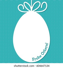 Easter cut out tag card in vector format. Words translate to "Happy Easter".