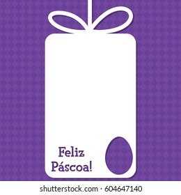 Easter cut out tag card in vector format. Words translate to "Happy Easter".