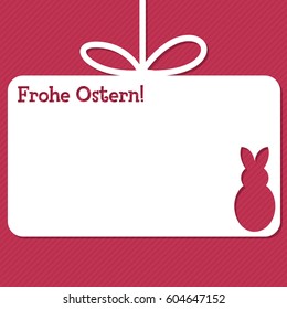 Easter cut out tag card in vector format. Words translate to "Happy Easter".