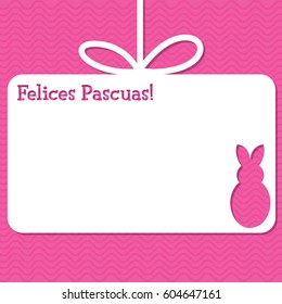 Easter cut out tag card in vector format. Words translate to "Happy Easter".