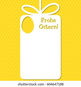 Easter cut out tag card in vector format. Words translate to "Happy Easter".