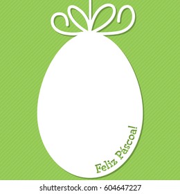 Easter cut out tag card in vector format. Words translate to "Happy Easter".