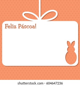 Easter cut out tag card in vector format. Words translate to "Happy Easter".