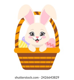 Easter cute bunny with basket