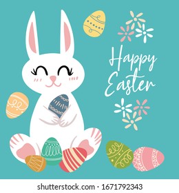 Easter cute bunny illustration vector
