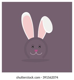 Easter cute bunny on card