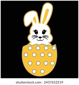 Easter Cute Bunny Vector Art Design |T-Shirt Print Design | EPS File svg