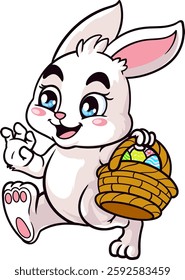 easter cute bunny vector illustration  character design
