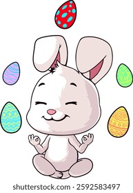 easter cute bunny vector illustration  character design