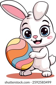 easter cute bunny vector illustration  character design